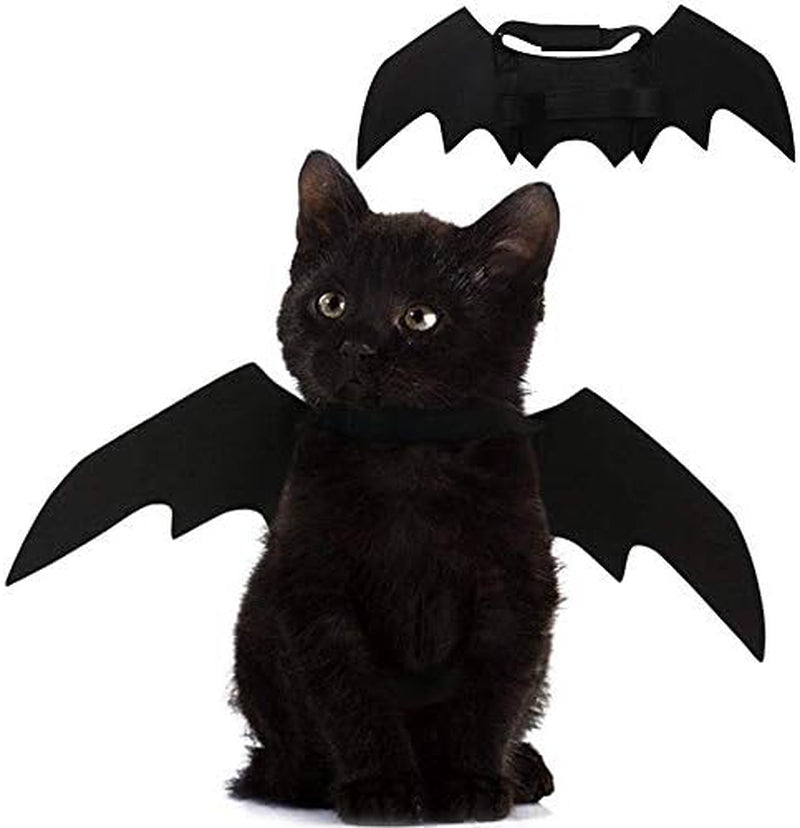 Pet Cat Bat Wings for Halloween Party Decoration, Puppy Collar Leads Cosplay Bat Costume,Cute Puppy Cat Dress up Accessories