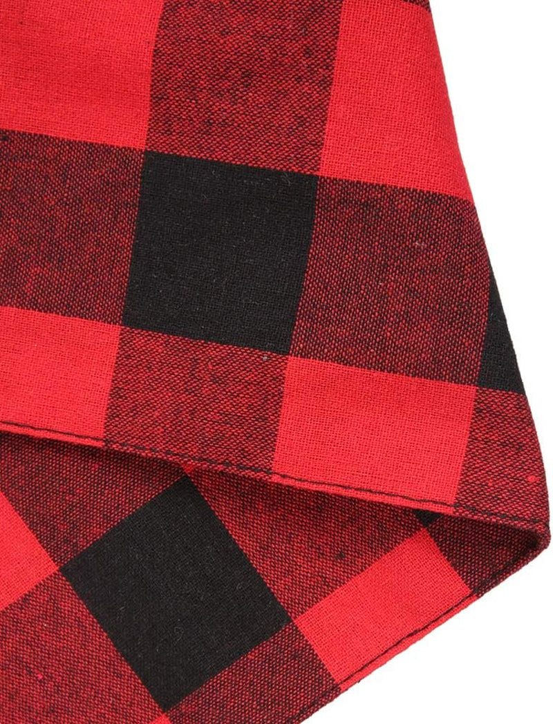 2 Pcs Dog Bandana Christmas Pet Clothing Triangle Scarf Accessories Bibs Red Black Plaid