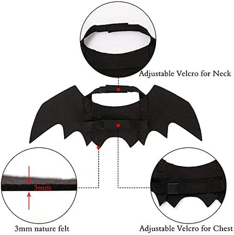 Pet Cat Bat Wings for Halloween Party Decoration, Puppy Collar Leads Cosplay Bat Costume,Cute Puppy Cat Dress up Accessories
