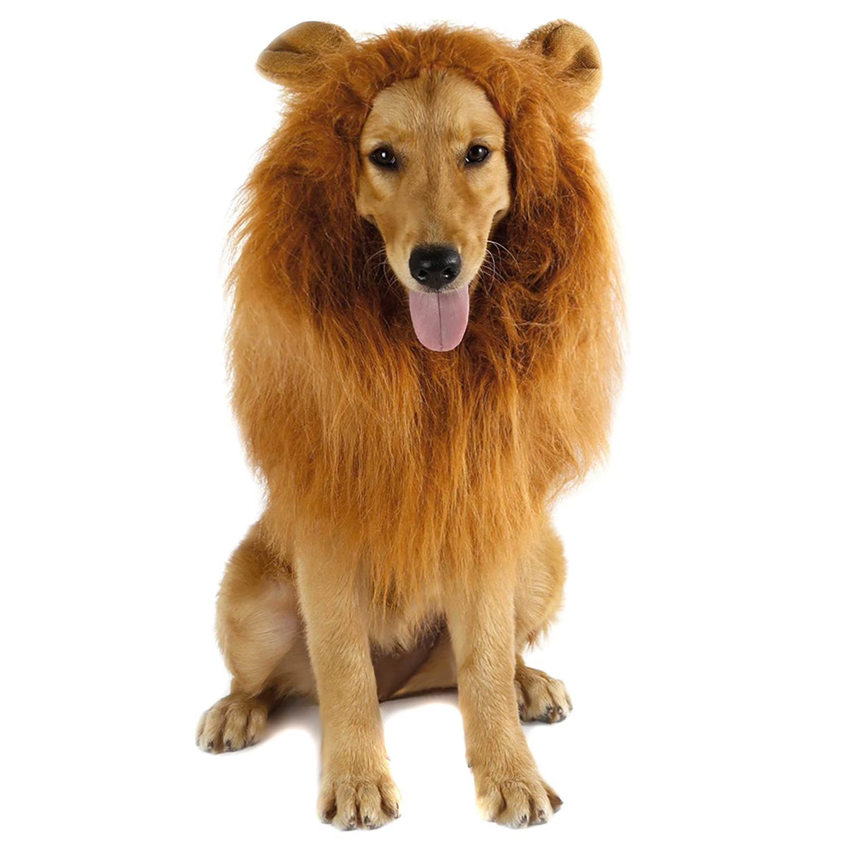 Cute Pet Dog Cosplay Clothes Lion Mane for Dog Costumes Realistic Lion Wig for Medium to Large Dogs with Ear Pet Accessories